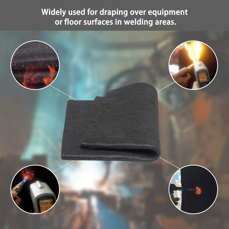 HANSWAY High Temp 36''X36''X1/4'' Felt Carbon Fiber Welding Blankets Black (3 x 3 feets) - Image 3